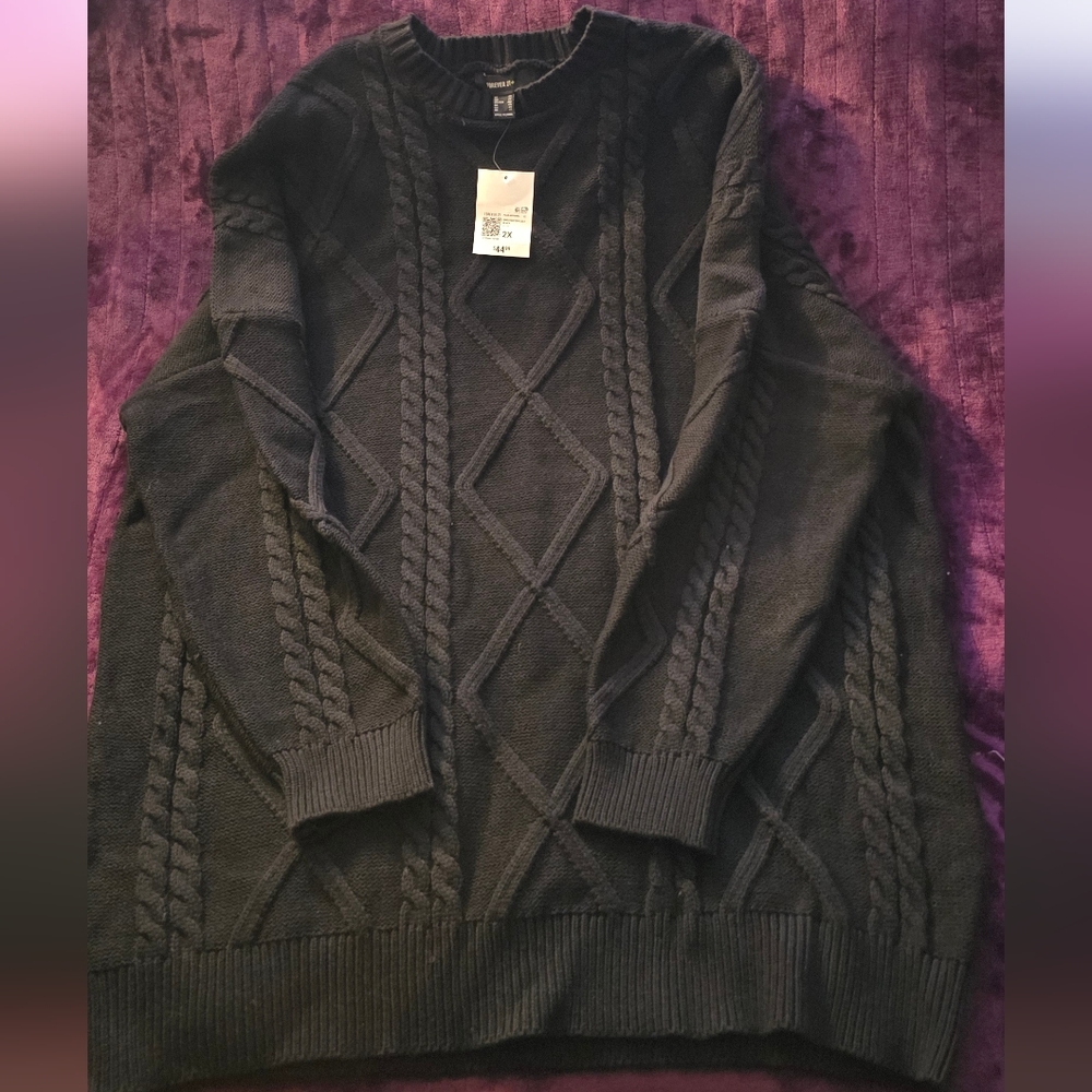 Black Cable Knit Sweater